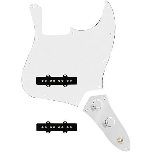 920d Custom Jazz Bass Loaded Pickguard With Drive (Hot) Pickups and JB-CON-C Control Plate White