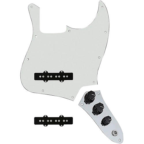 920d Custom Jazz Bass Loaded Pickguard With Groove (Modern) Pickups and JB-C Control Plate Parchment