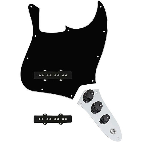 920d Custom Jazz Bass Loaded Pickguard With Groove (Modern) Pickups and JB-C Wiring Harness Black