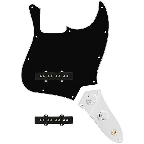 920d Custom Jazz Bass Loaded Pickguard With Groove (Modern) Pickups and JB-CON-C Control Plate Black