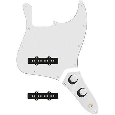 920d Custom Jazz Bass Loaded Pickguard With Groove (Modern) Pickups and JB-CON-CH-BK Control Plate