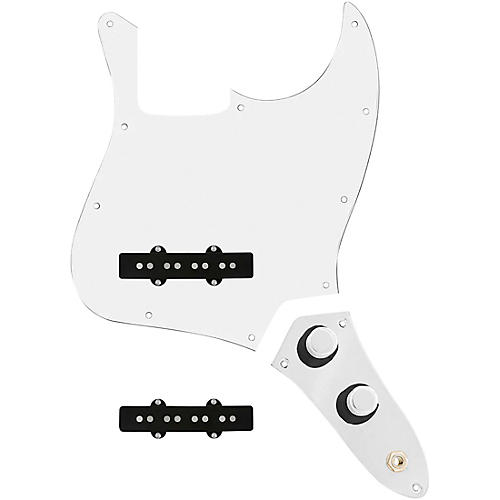 920d Custom Jazz Bass Loaded Pickguard With Pocket (Vintage) Pickups and JB-CON-CH-BK Control Plate White