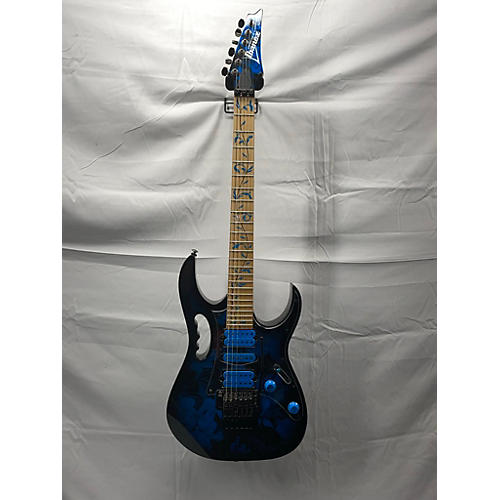 Ibanez Jem77p Solid Body Electric Guitar blue floral pattern