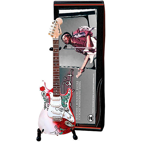 Axe Heaven Jimi Hendrix Monterey Fender Stratocaster Miniature Guitar Replica Collectible