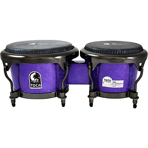 Toca Jimmie Morales Signature Series Purple Sparkle Bongos 7 and 8.5 in. Purple Sparkle