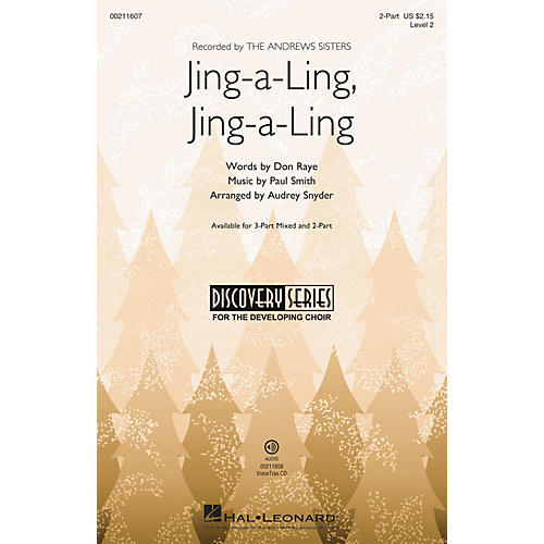 Hal Leonard Jing-a-Ling, Jing-a-Ling (Discovery Level 2) 2-Part arranged by Audrey Snyder