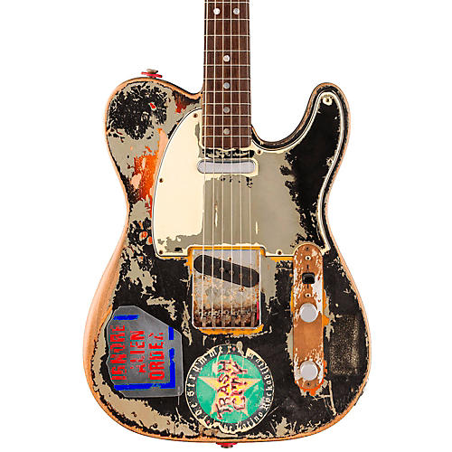 Fender Custom Shop Joe Strummer Telecaster Limited-Edition Electric Guitar Masterbuilt By Paul Waller Aged Black over 3-Color Sunburst