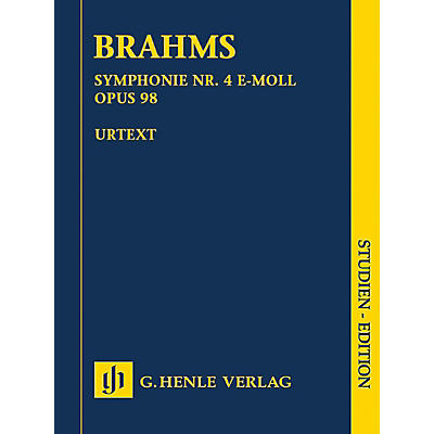 G. Henle Verlag Johannes Brahms - Symphony No. 4 in E minor, Op. 98 Henle Study Scores by Brahms Edited by Robert Pascall