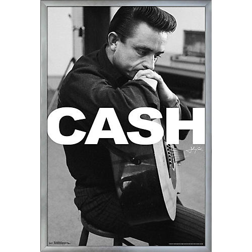 Trends International Johnny Cash - Cash Poster Framed Silver