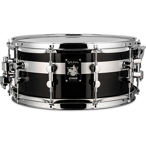 SONOR Jost Nickel Beech Snare Drum, Gloss Black with Stripe, 14 x 6.5 in.