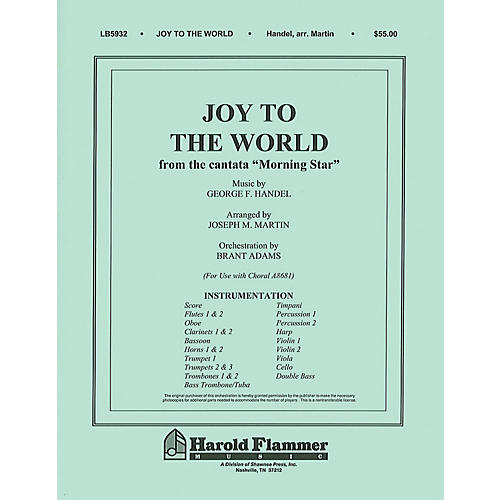 Shawnee Press Joy to the World (from Morning Star) Score & Parts arranged by Joseph M. Martin