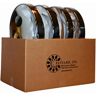 Panyard Jumbie Jam Educator's Steel Drum 4-Pack with Table Top Stands