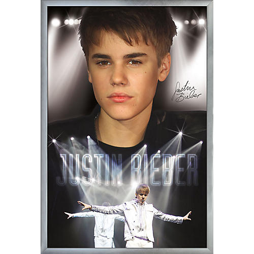 Trends International Justin Bieber - Stage Poster Framed Silver