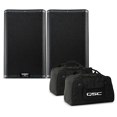 QSC K10.2 Powered Speaker Pair With Tote Bags