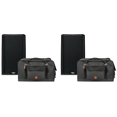 QSC K12.2 12" 2,000W Powered Speaker Pair With Road Runner Bags