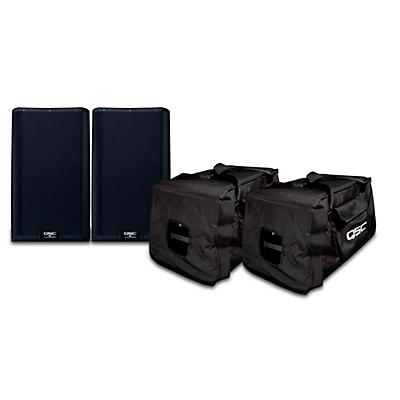 QSC K12.2 12" 2000W Powered Speaker Pair With TOTE-XP Speaker Bags