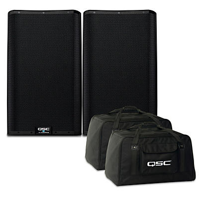 QSC K12.2 12" 2,000W Powered Speaker Pair With Tote Bags