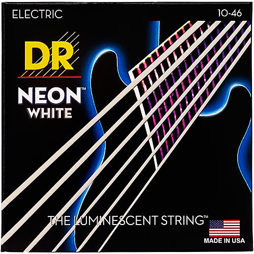 DR Strings K3 NEON Hi-Def White Electric Medium Guitar Strings