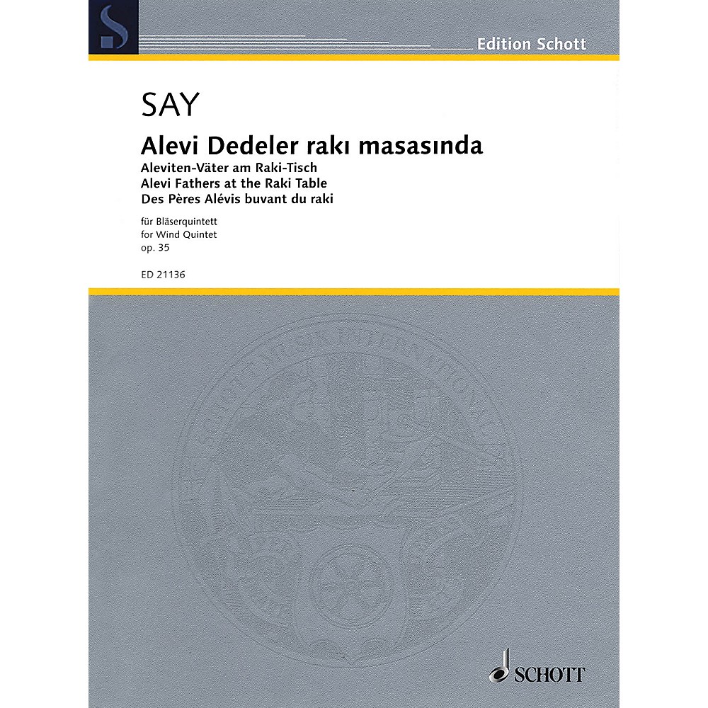 UPC 884088924447 product image for Schott Alevi Fathers At The Raki Table, Op. 35 (Wind Quintet) Woodwind Ensemble  | upcitemdb.com