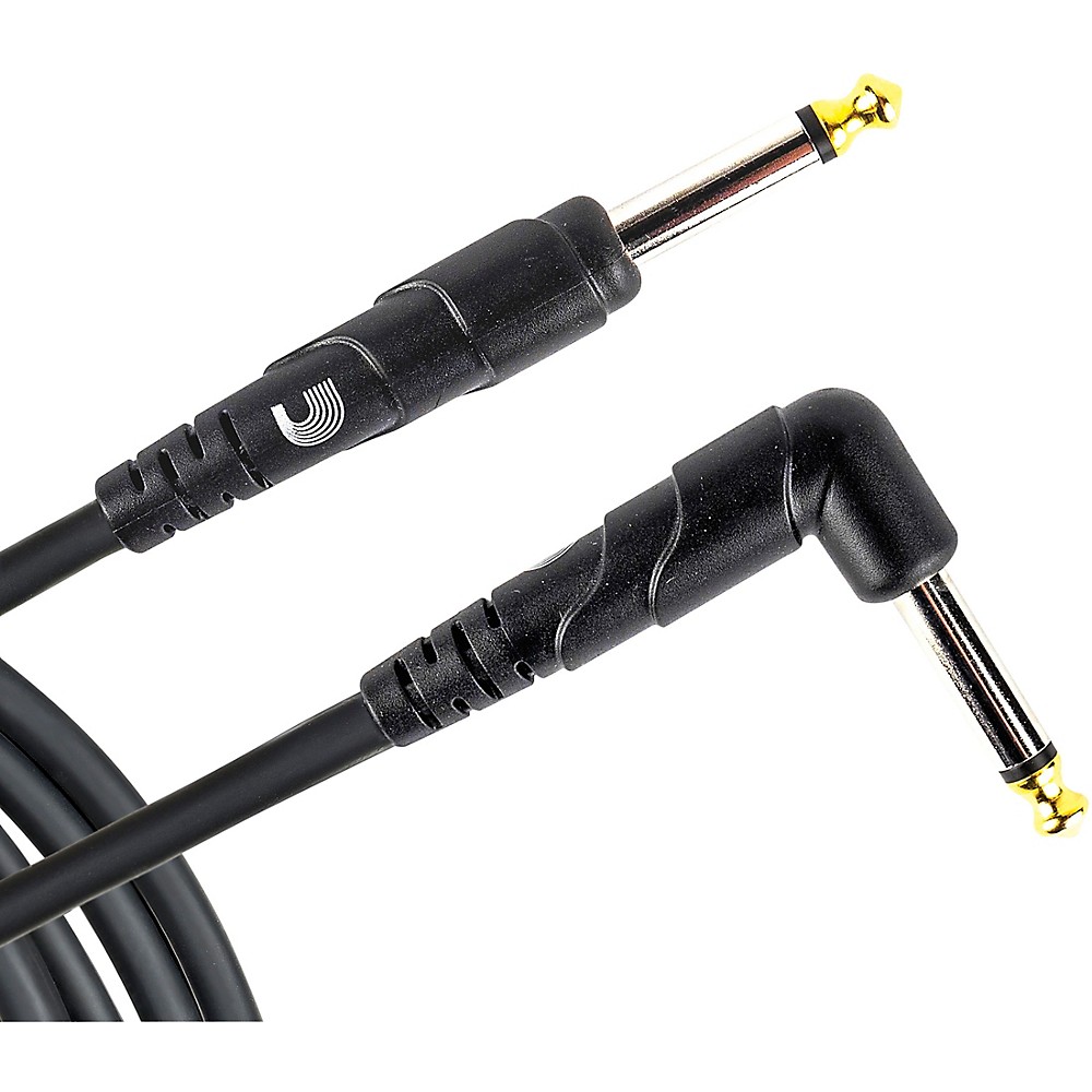 D'Addario Classic Pro Series Instrument Cable, Right Angle Plug 10 ft Black