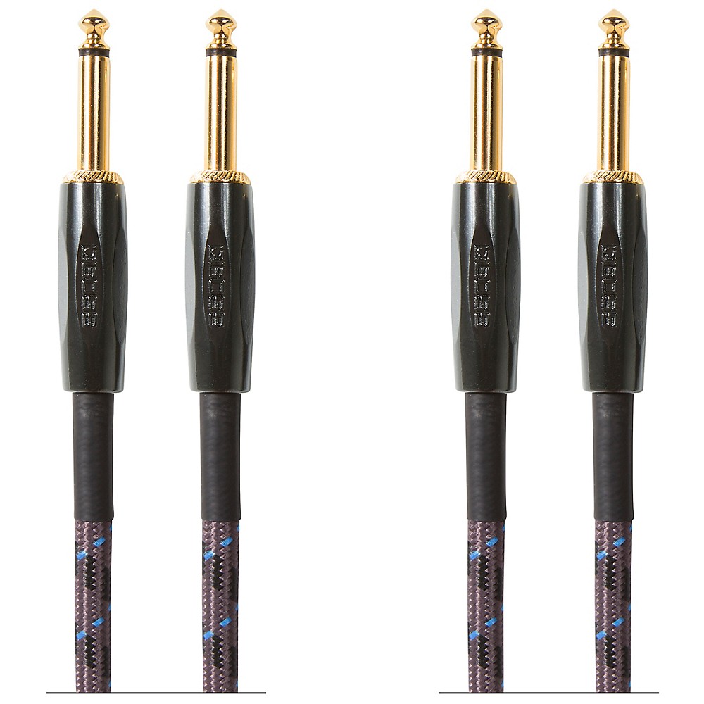 BOSS 1/4" Straight - Straight Instrument Cable - 2 Pack 10 ft Black