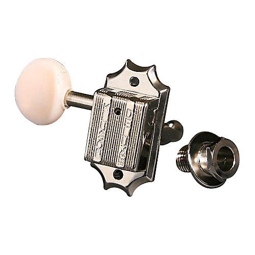 KBW Round White Button Guitar Tuning Machines - 3-Per-Side