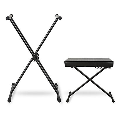 Musician's Gear KBX2 Double-Braced Keyboard Stand & Deluxe Keyboard Bench