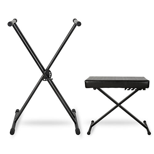 Musician's Gear KBX2 Double-Braced Keyboard Stand & Deluxe Keyboard Bench