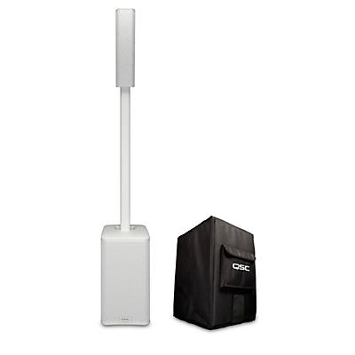QSC KC12 3,000W Active 3-Way Column Loudspeaker With Cover - White