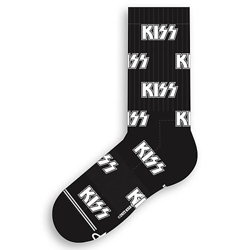 Perri's KISS All-Over Logo Short Crew Socks Black