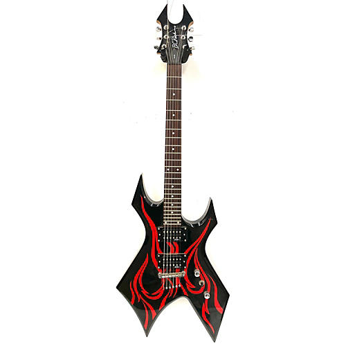B.C. Rich KKW Warlock Solid Body Electric Guitar Red Flame