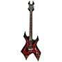 Used B.C. Rich KKW Warlock Solid Body Electric Guitar Red Flame