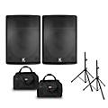 Kustom KPX Powered Speaker Package With Stands and Tote Bags 15