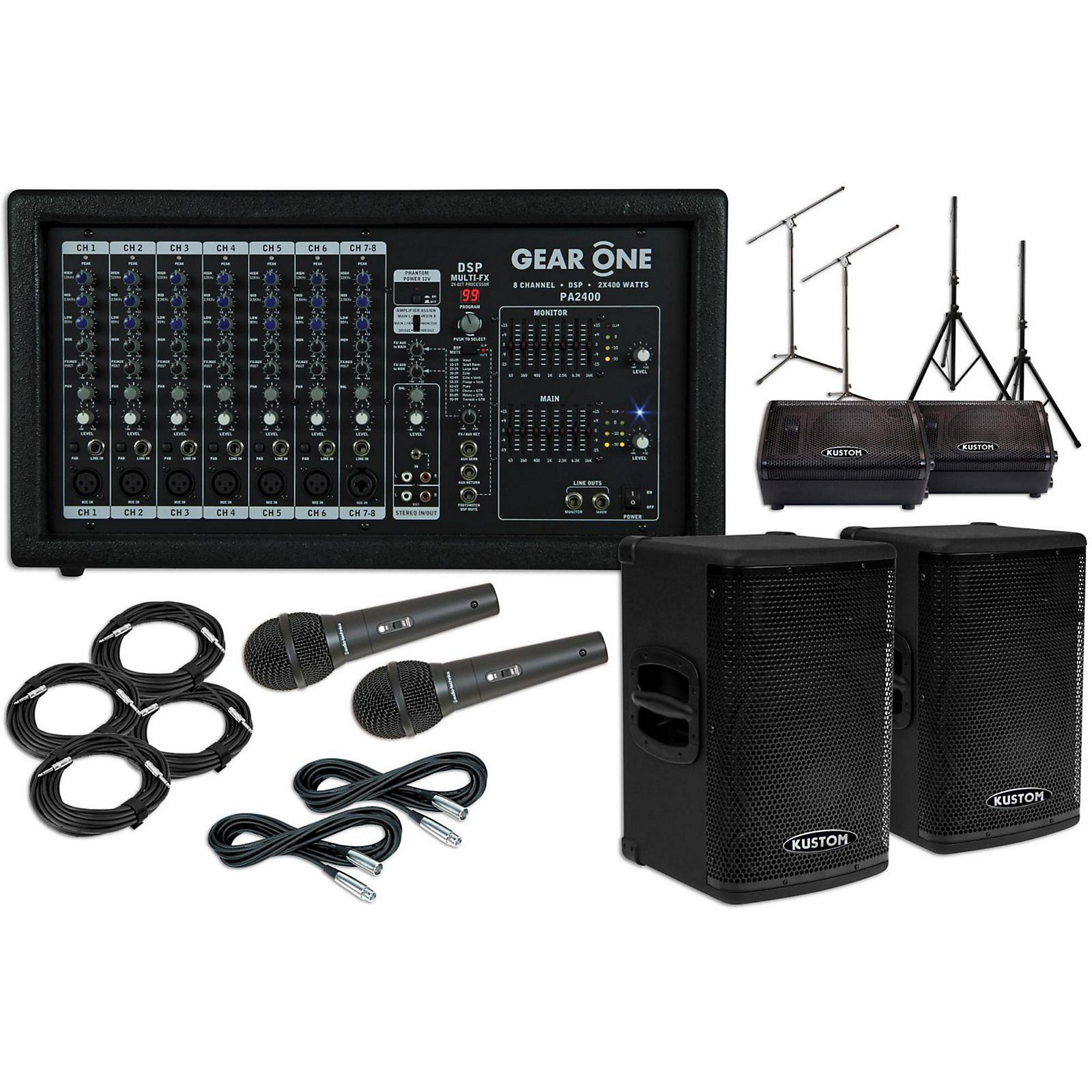 Kustom PA KPX115 15" Speaker with PA2400 10" Monitor Package Musician