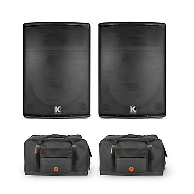 Kustom PA KPX15 15" Passive Speakers With Road Runner Bags