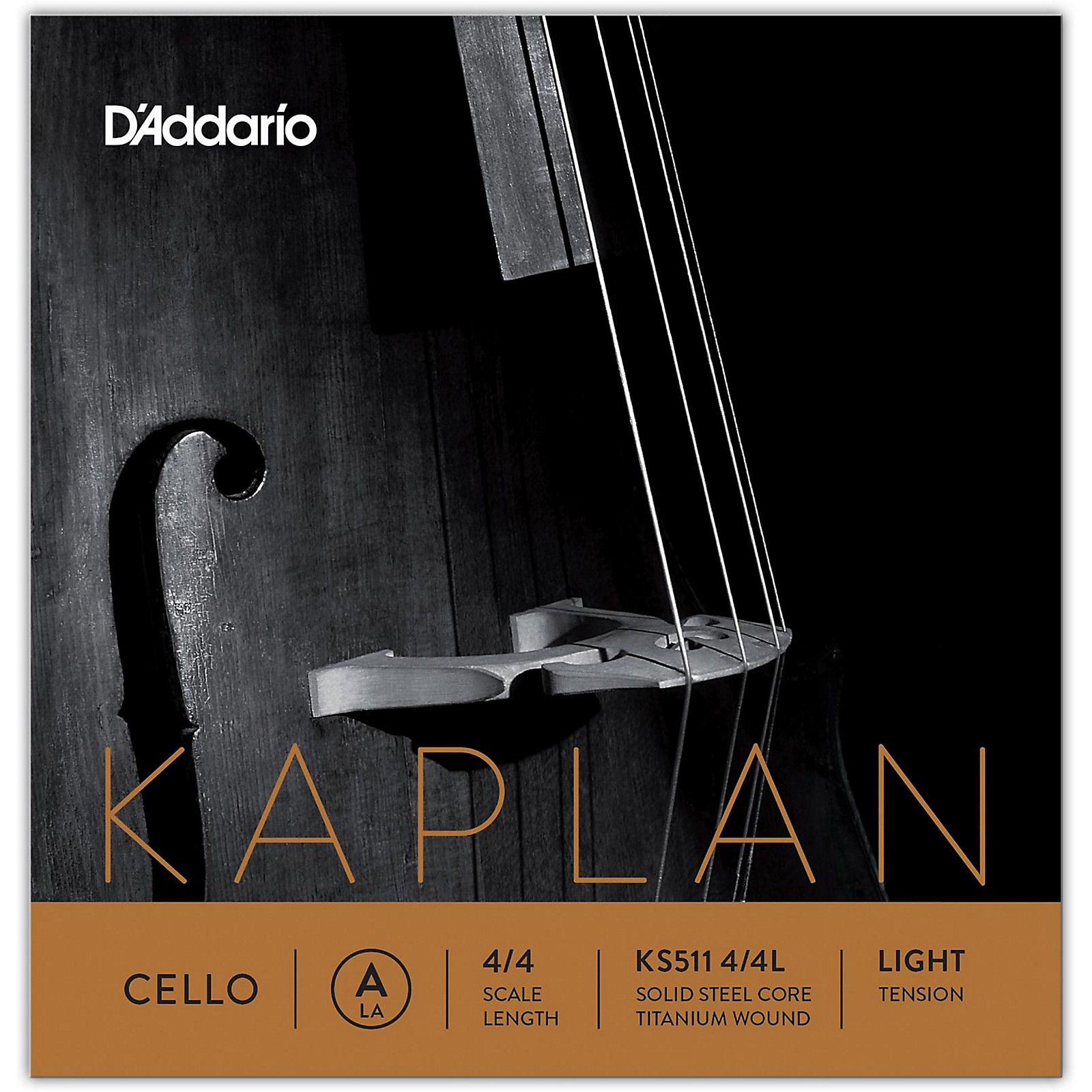 D'Addario KS511 Kaplan Solutions 4/4 Size Cello A String 4/4 Size Light