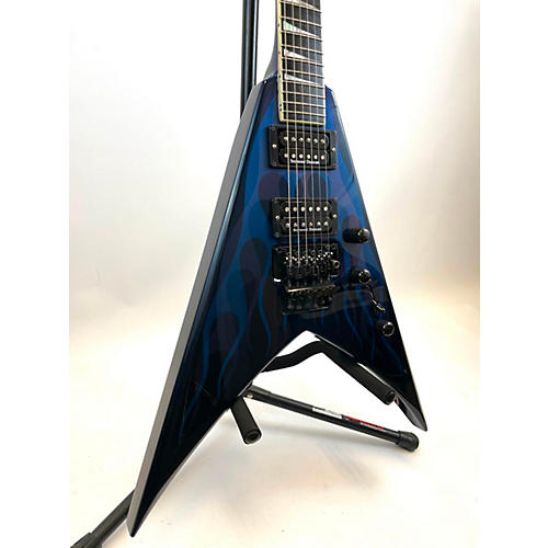 Jackson KV2T USA King V Solid Body Electric Guitar Blue Ghost Flames
