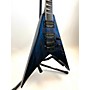Used Jackson KV2T USA King V Solid Body Electric Guitar Blue Ghost Flames