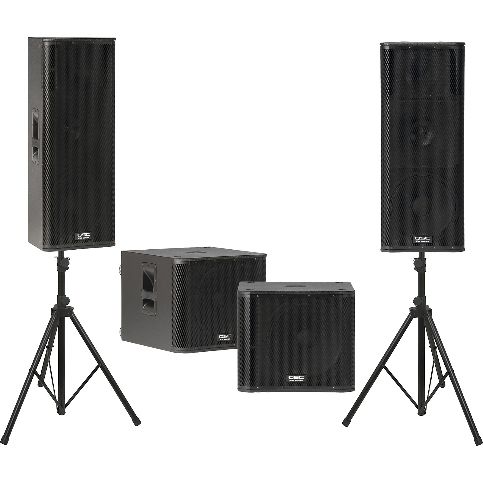 QSC KW153 / KW181 Powered Speaker Dual Sub Package Musician's Friend