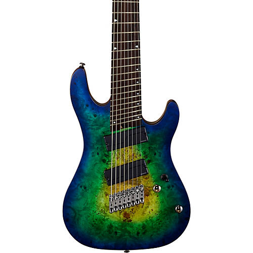 Cort KX Series 8 String Multi-Scale Electric Guitar Mariana Blue Burst
