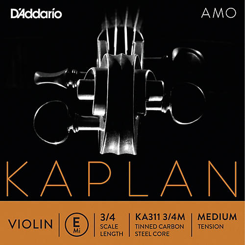D'Addario Kaplan Amo Series Violin E String 3/4 Size, Medium