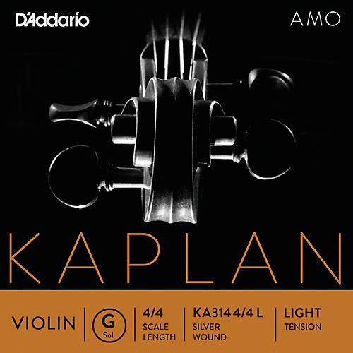 D'Addario Kaplan Amo Series Violin G String 4/4 Size, Light