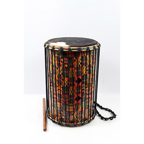 X8 Drums Kente Cloth Dundun with Sticks Condition 3 - Scratch and Dent 12 in. 197881119539