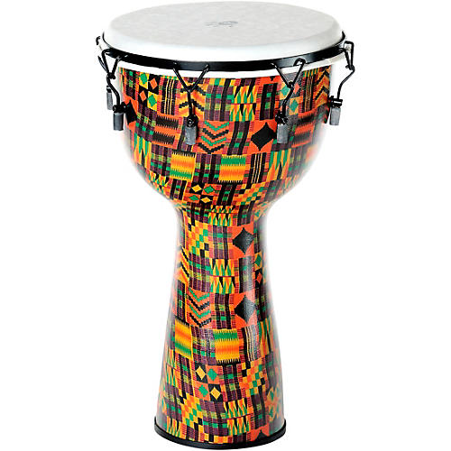X8 Drums Kente Cloth Key-Tuned Djembe with Synthetic Head Condition 1 - Mint 12 x 24 in.