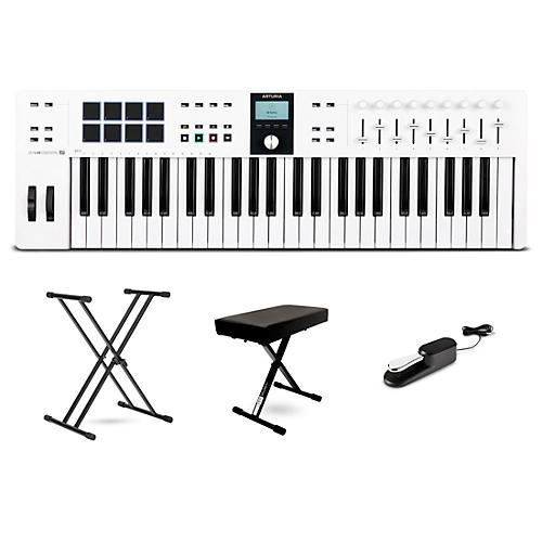 Arturia KeyLab Essential 49 mk3 MIDI Keyboard Controller Essentials Bundle White