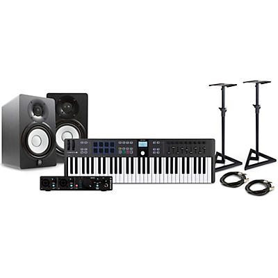 Arturia KeyLab Essential MK3 MIDI Keyboard Controller with Minifuse 2 USB Audio Interface and Yamaha HS5 5-inch Studio Monitor Pair (Cables & Stands Included)