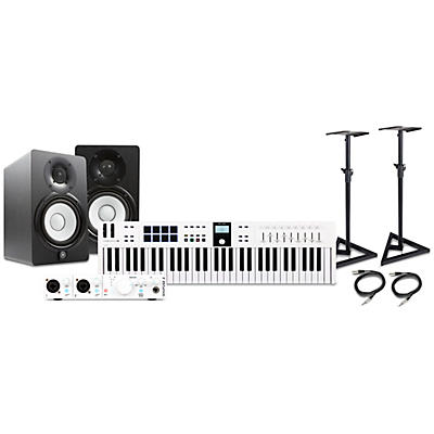 Arturia KeyLab Essential MK3 MIDI Keyboard Controller with Minifuse 2 USB Audio Interface and Yamaha HS5 5-inch Studio Monitor Pair (Cables & Stands Included)