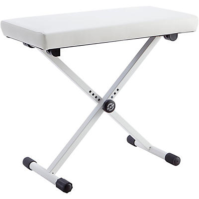K&M Keyboard Bench With White Leather