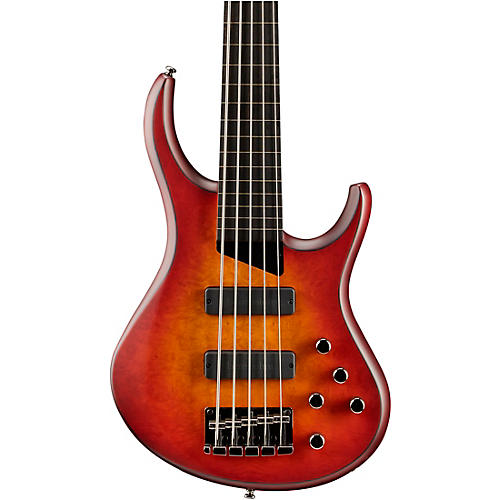 MTD Kingston ZX 5-String Fretless Electric Bass Guitar Cherry Burst