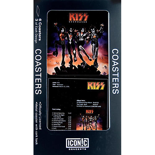 Kiss: Destroyer - 6-Piece Coaster Set Packaged in Tin Box